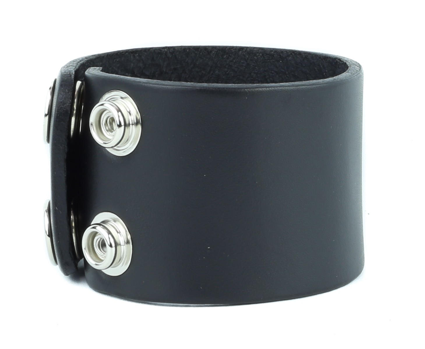 Plain Genuine Cowhide Leather Bracelet With Snap 4mm Thick 3/4″ to 2 1/2″ Wide
