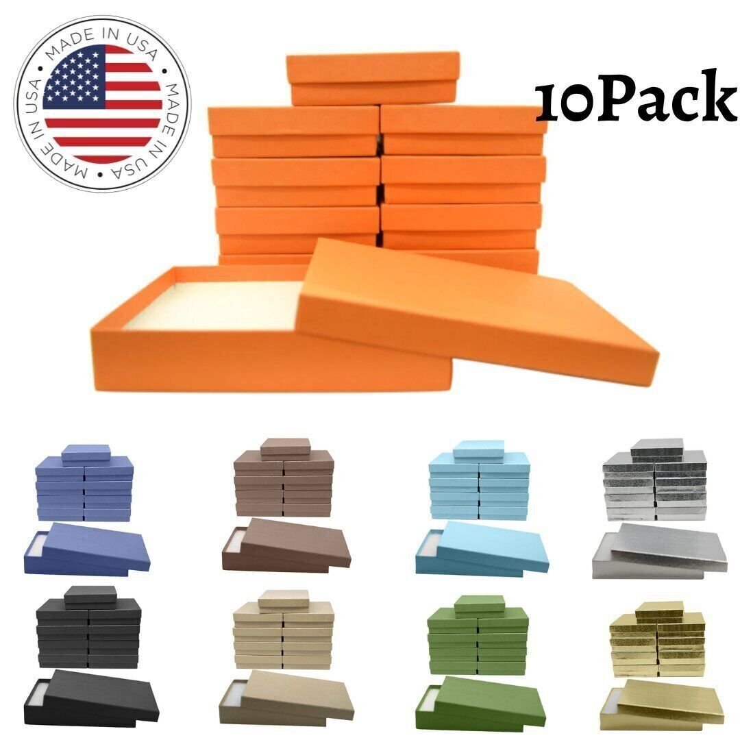 Jewelry Gift Box Removable Cotton Pad Made in USA 5.5″ x 3.5″ x 1″ – 10Pack