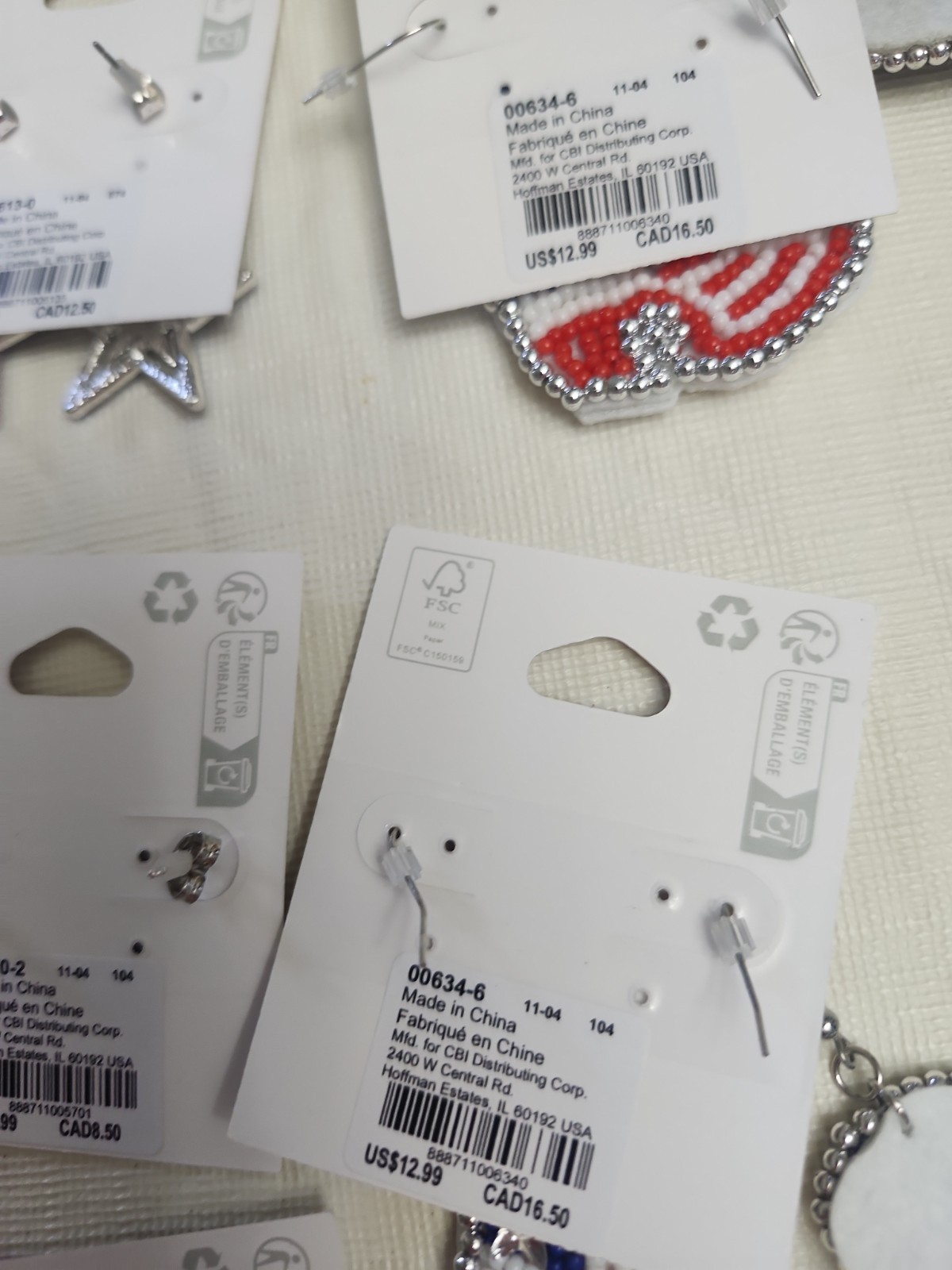 Claire’s Earrings Pierced. LOT OF 18. Fourth Of July Theme.