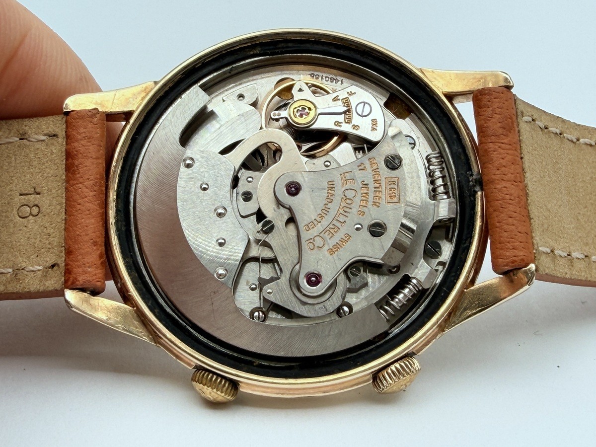 1950s JAEGER-LECOULTRE AUTOMATIC MEMOVOX ALARM ORIGINAL DIAL K815 JUMBO 38mm BOX