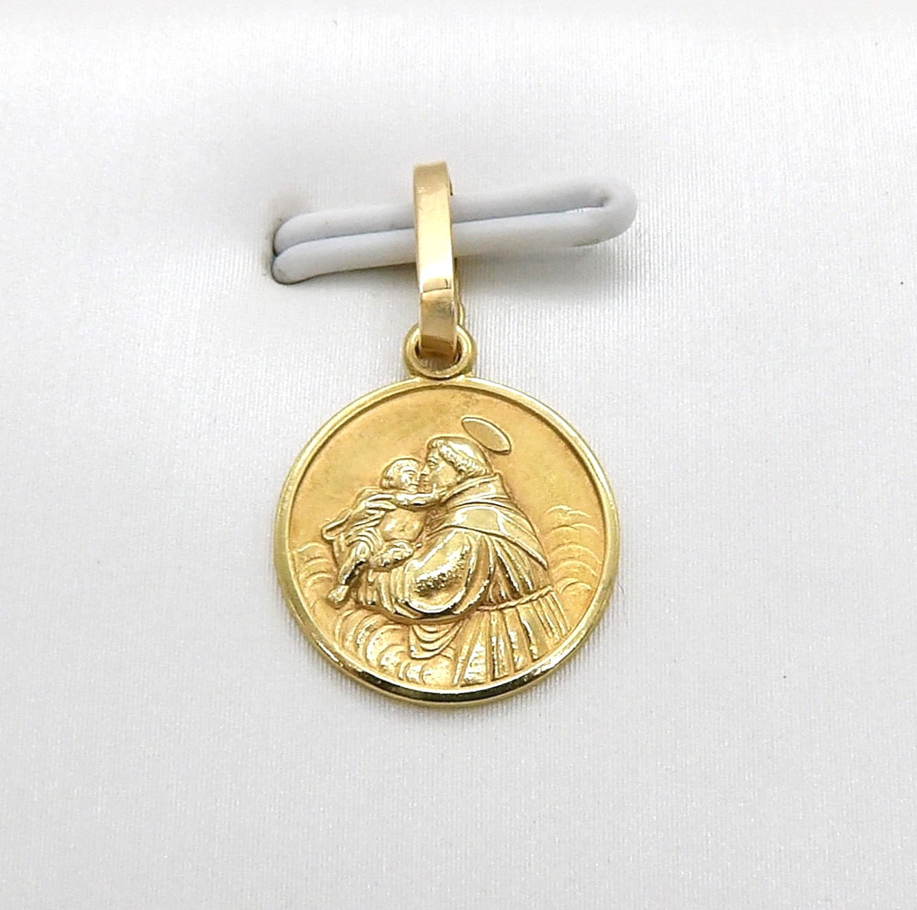 Solid 18k Gold St Saint Anthony Medal Small Charm Pendant 750 Italy UnoAerre
