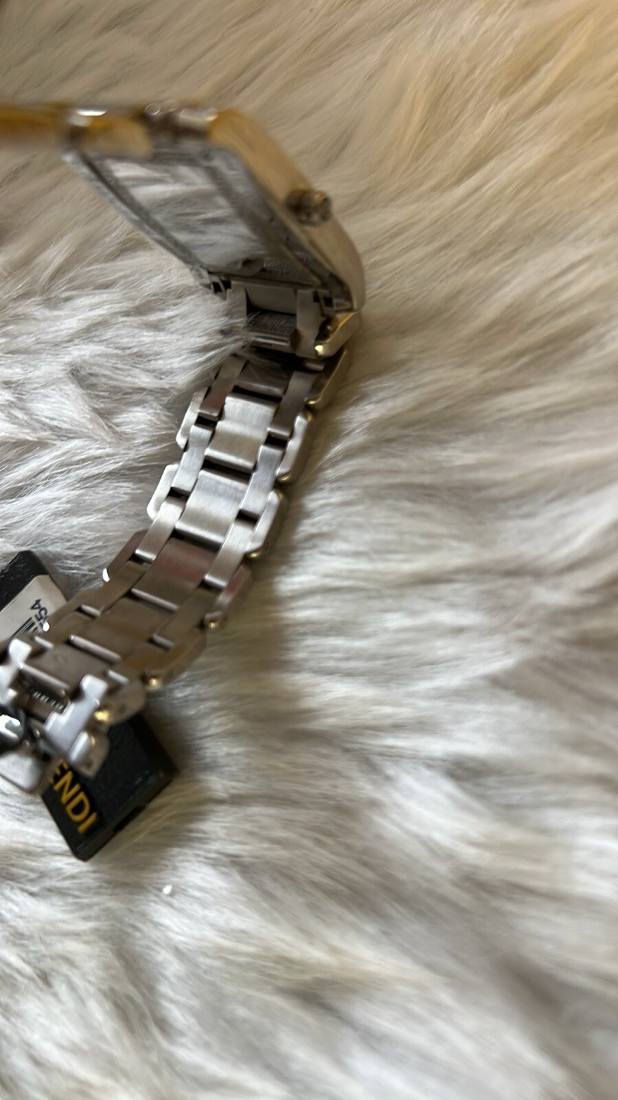 Fendi flip mop ladies watch, stainless steel with diamonds