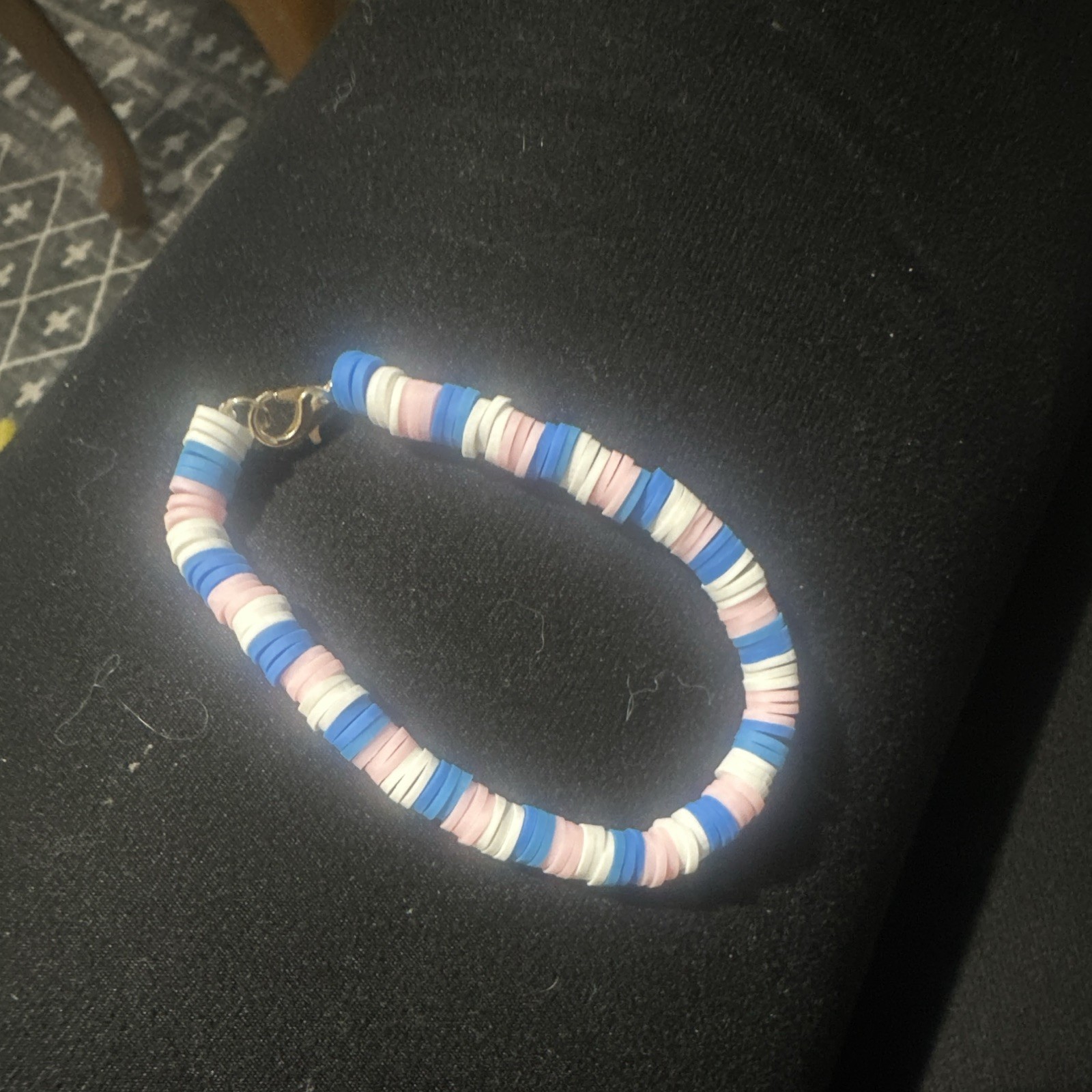 Multicolor Polymer Heishi Beaded Pride Bracelet with Metal Lobster Clasp