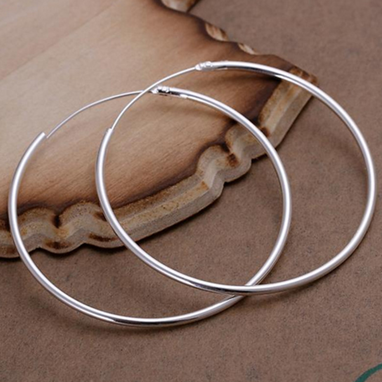 Women’s 925 Sterling Silver 60mm Large Round Endless Hoop Earrings