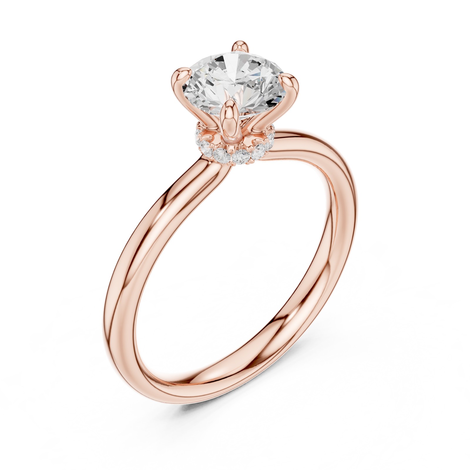 Certified VVS1 Natural Diamond Elegant Engagement Anniversary Ring 14K Gold Over