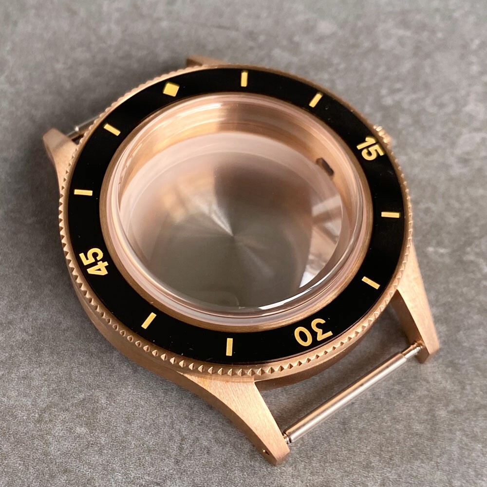 40mm Bronze Watch Case Fit NH34 NH35 NH36 NH38 Automatic Movement Sapphire Glass