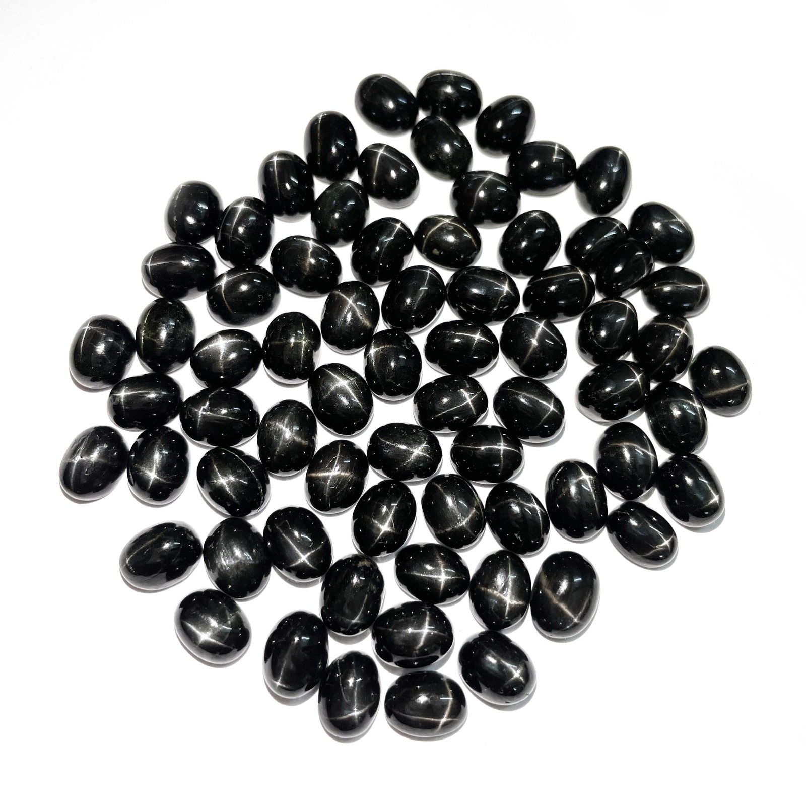 Natural Star Diopside Oval Four Rayed Gemstone Cabochon Lot 41 Pcs 7*9 mm 101 CT