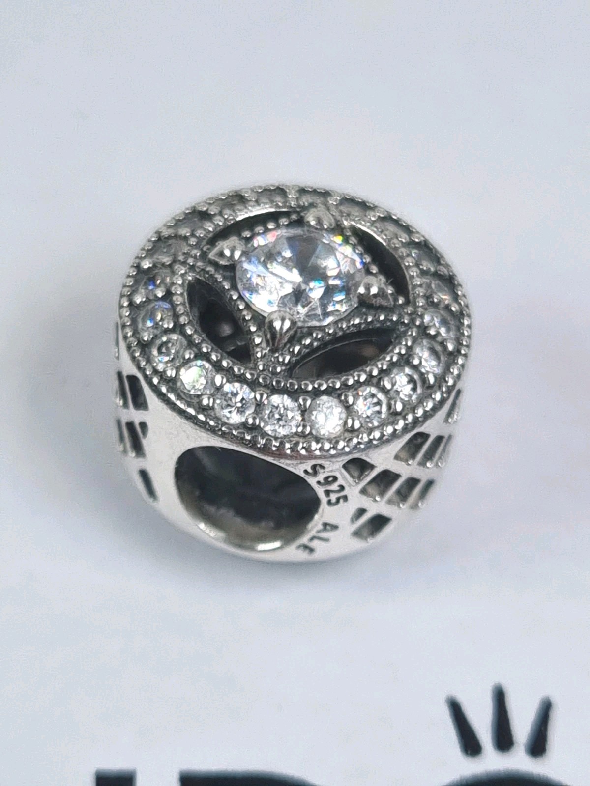 Pandora Sterling Silver Vintage Allure Charm, Excellent & Pandora Packaging