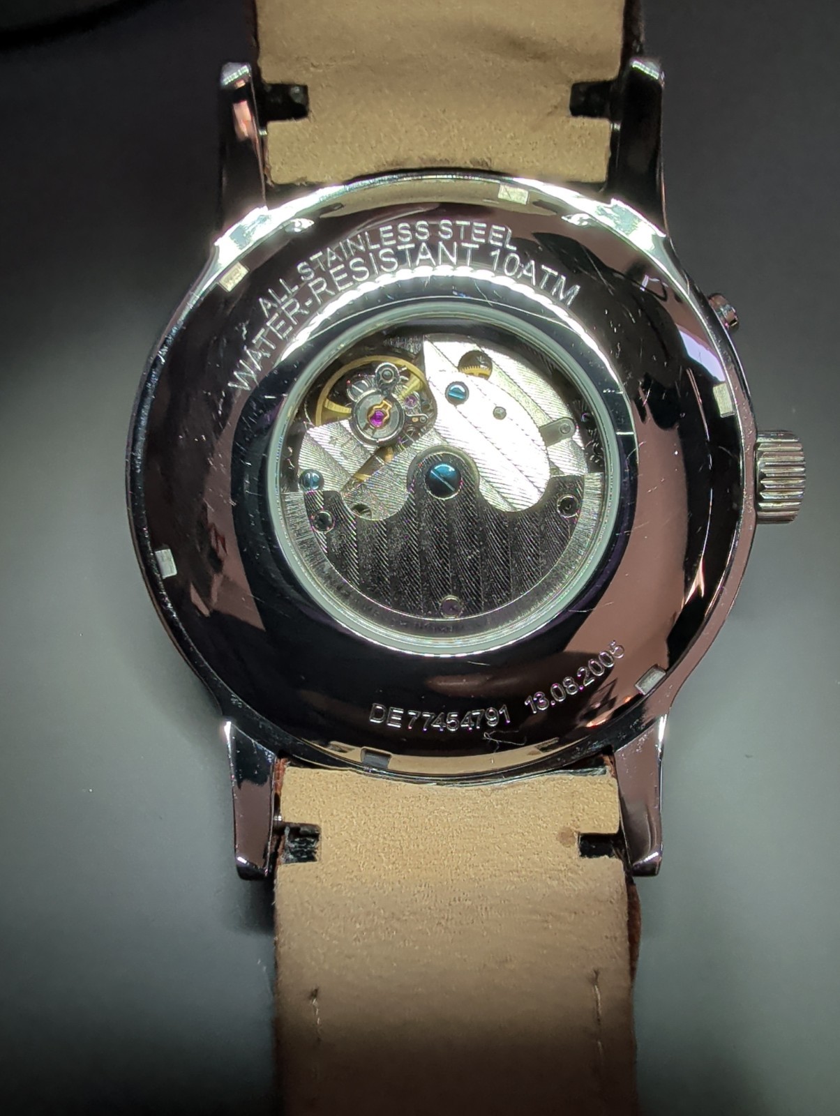 Hyundai Automatic Mechanical Watch Power Reserve Date 10ATM Exhibition Back Box