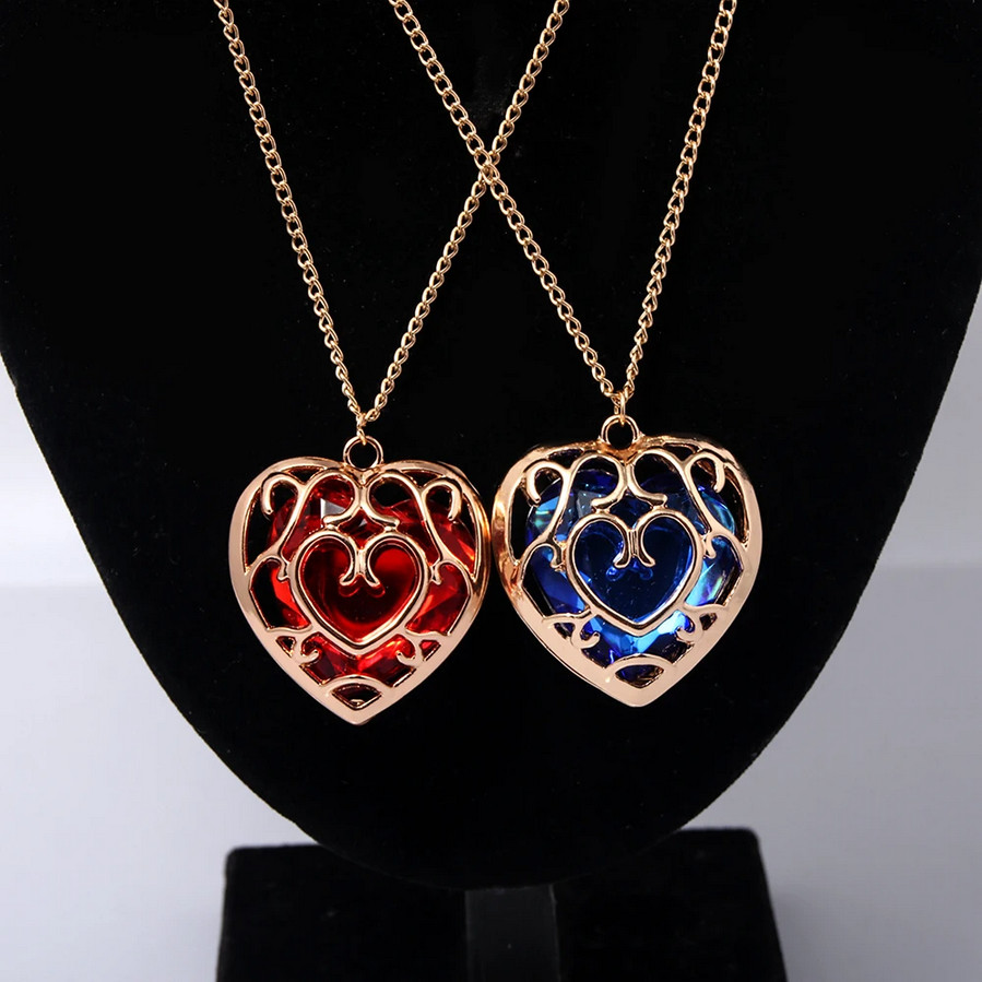 Zelda Link Heart Necklace Video Game Jewelry Love Pendant