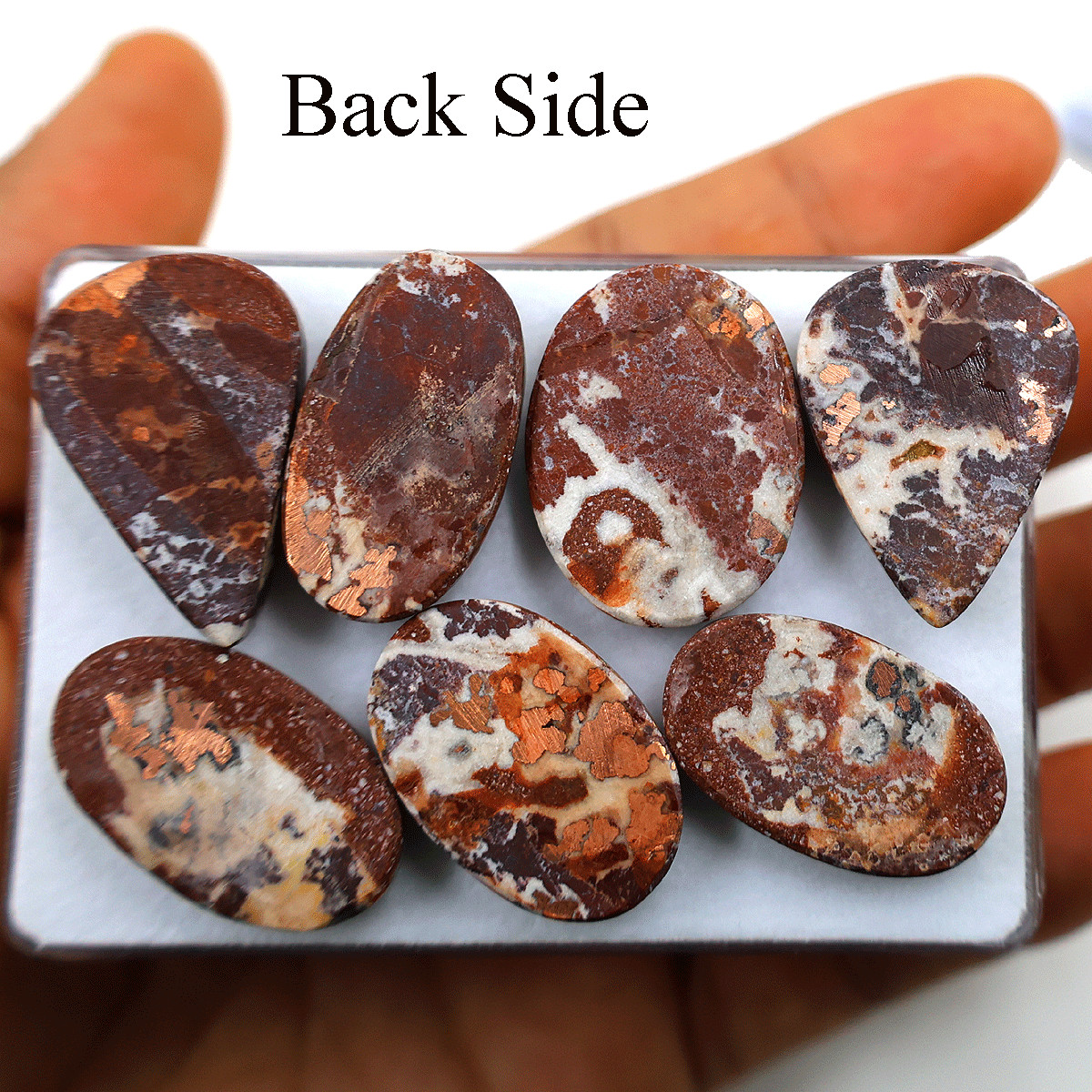 7 PC Natural Copper Dolomite High Quality 28mm-31mm Cabochon Loose Gemstones Lot