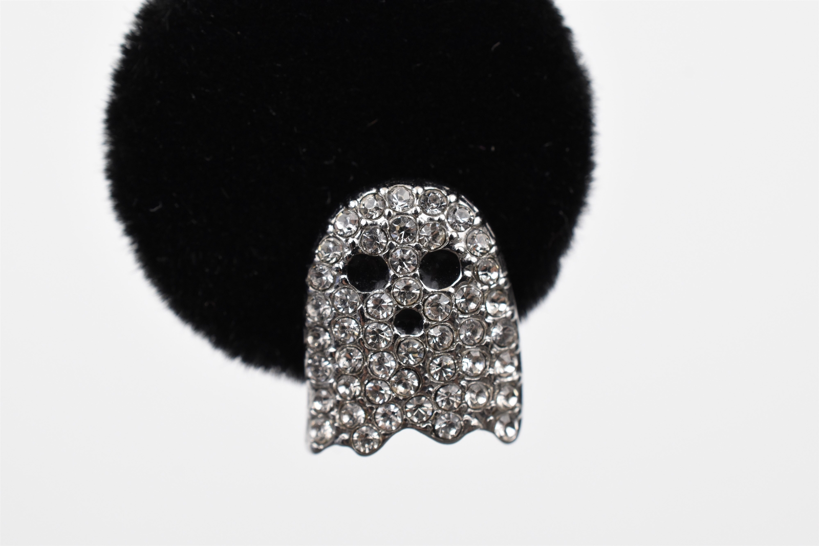1980s Pac-Man Earrings, Silver Plated w/ Rhinestones – Choose Your Ghost!