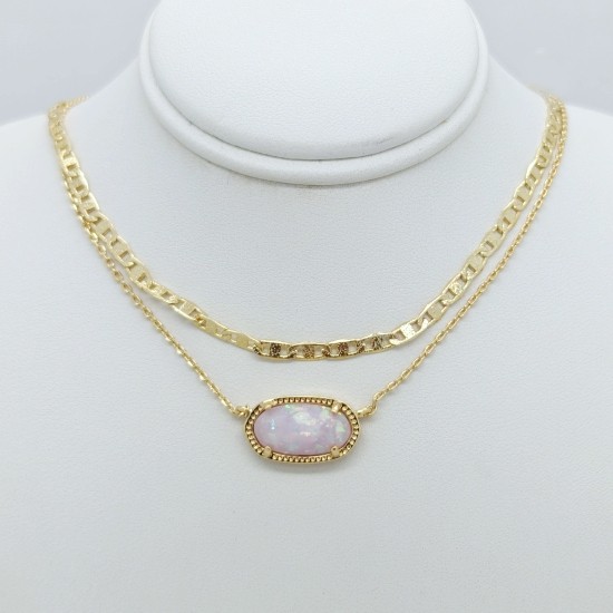 Kendra Scott Elisa Multi Strand Gold Pendant Necklace In Lilac Opal