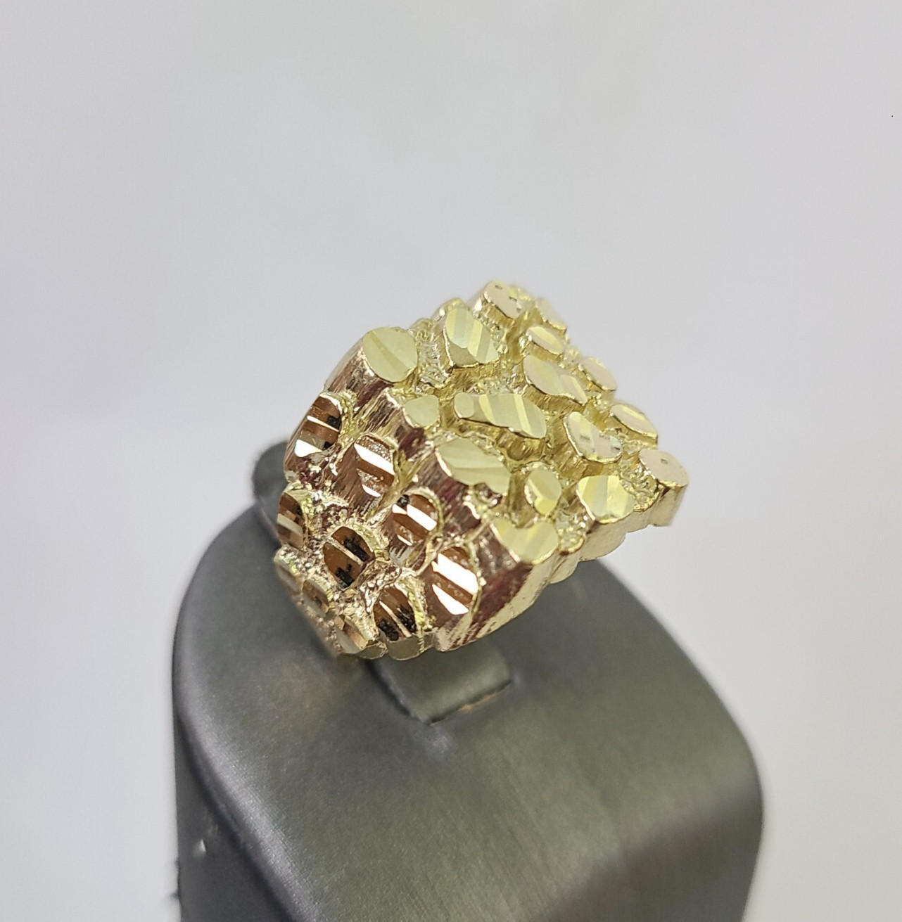 Real 10k Gold Nugget Ring Yellow Gold Men’s Casual / pinky Ring Genuine 10kt