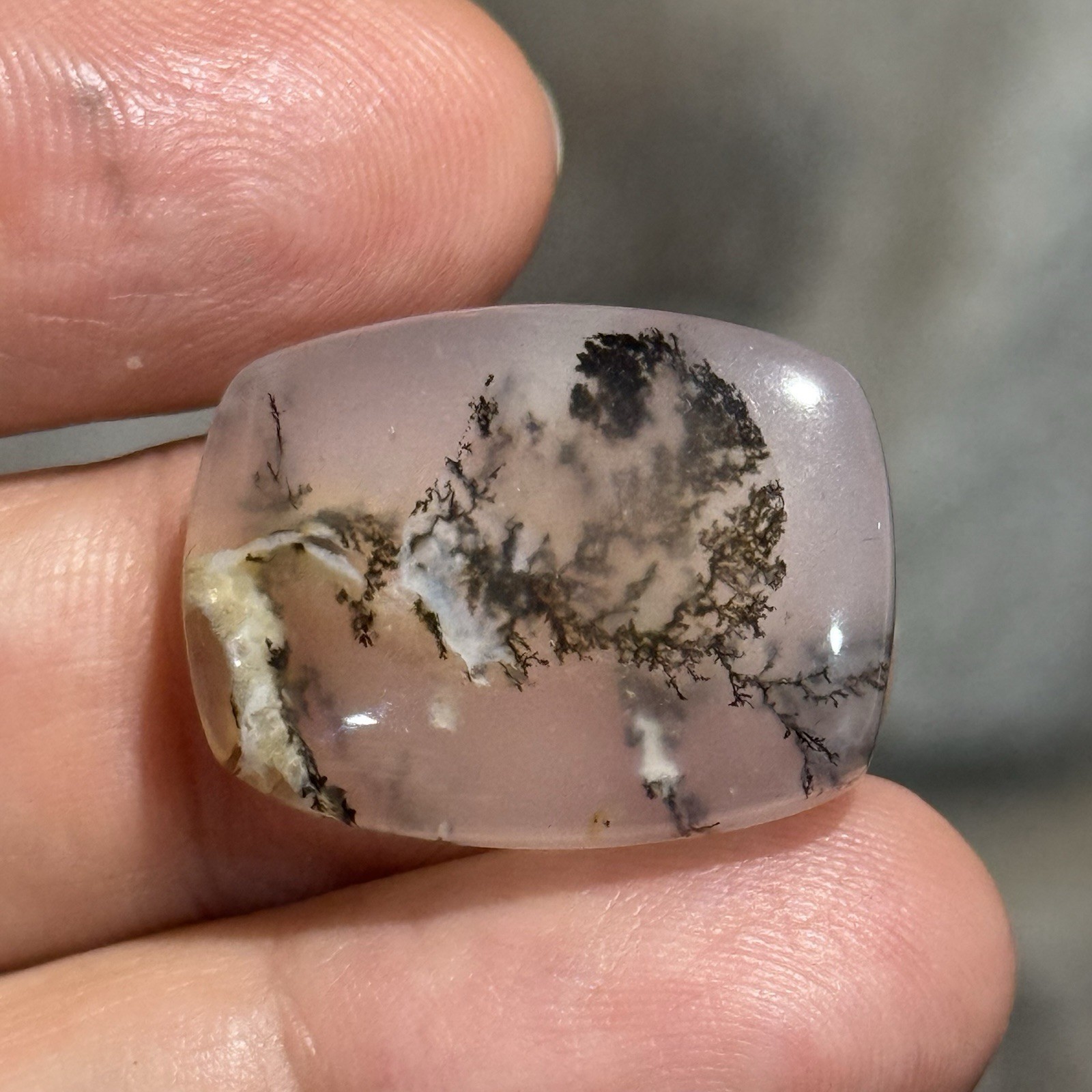 22ct 24.3×18.5x6mm Fine Rectangle Dendrite Opal Cabochon Loose Picture Stone