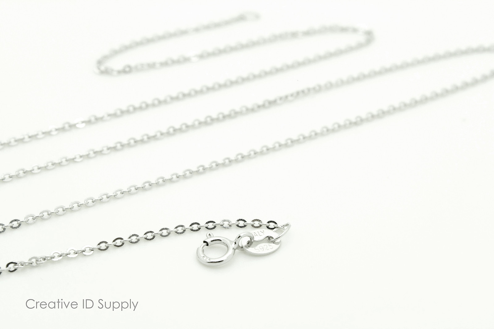 1 PC HIGH QUALITY STERLING SILVER .925 ROLO LINK NEW NECKLACE 18″ LENGTH .8mm