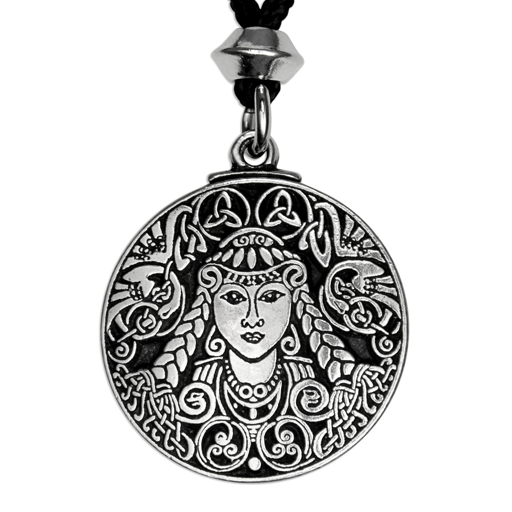 Pewter Brigid Necklace Celtic Goddess Pendant Brigit Jewelry Brighid