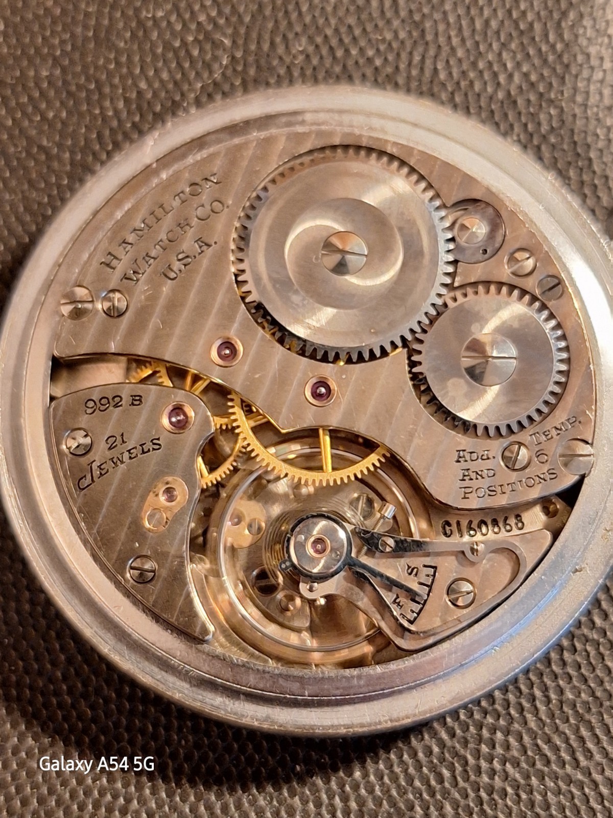 Vintage Hamilton 992B Railroad Model 8 Pocket Watch 21 Jewels Runs