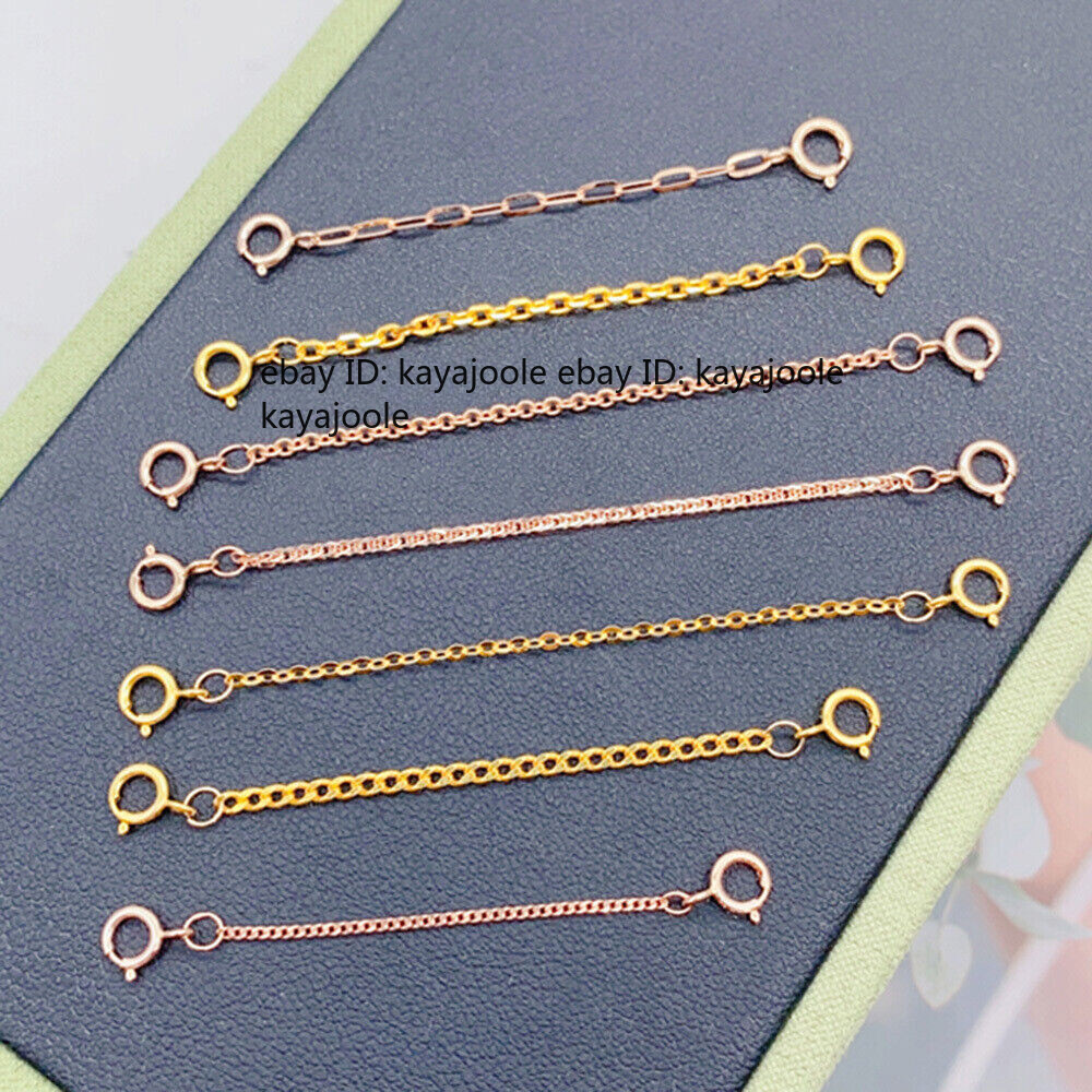 Pure Au750 18K Gold Extender Wheat Curb O Link Extend Chain Connector For Diy