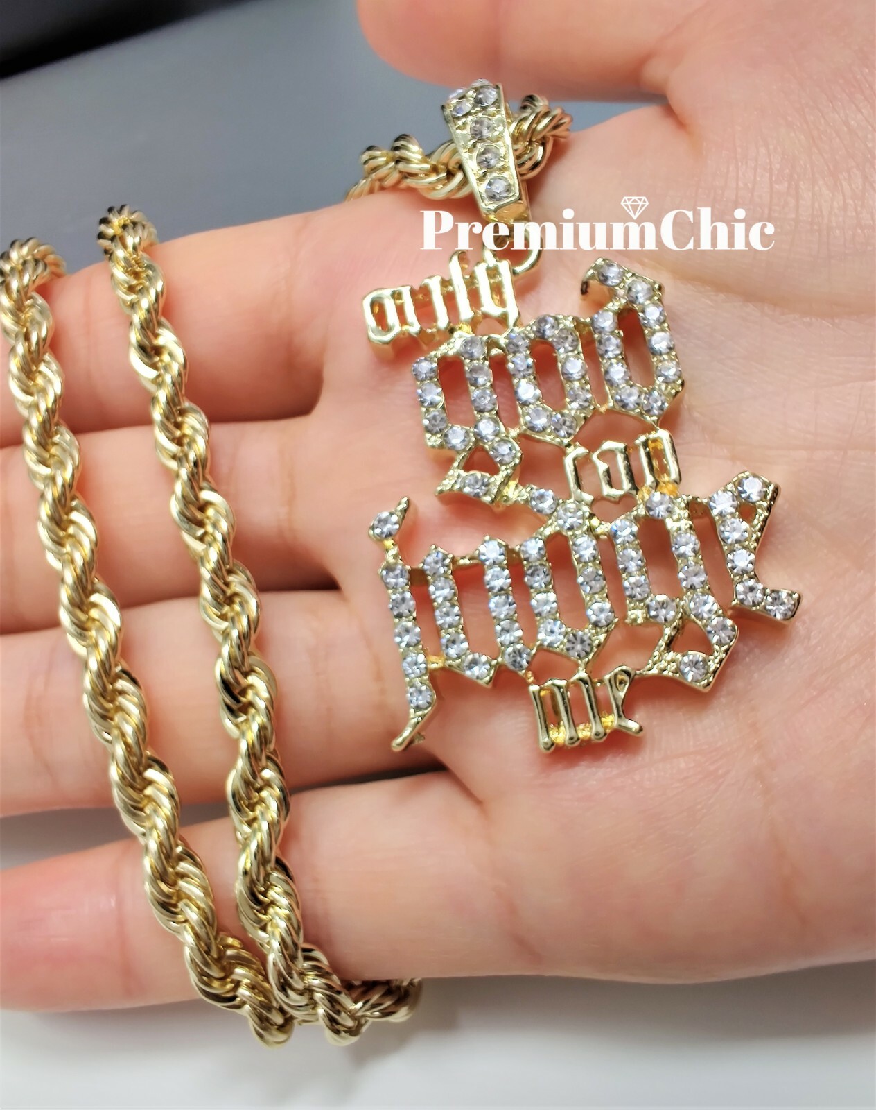 ONLY GOD CAN JUDGE ME Pendant Necklace w Rope or Tennis Chain Plated CZ Jewelry