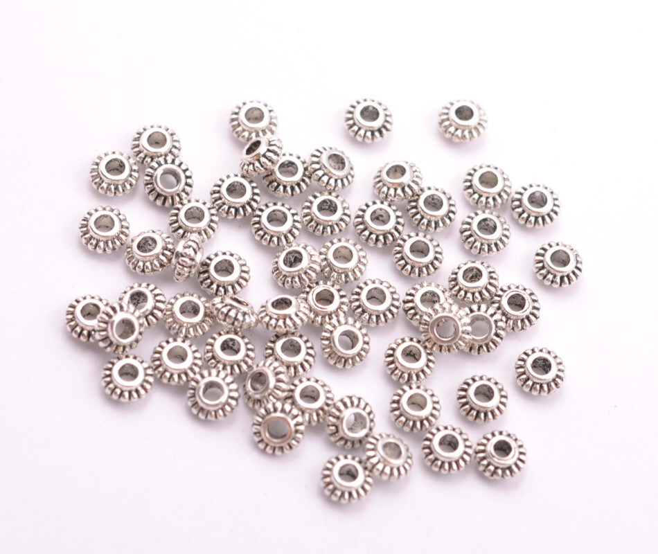 100pcs Tibetan Silver/Gold/Bronze Roundelle Spacer Beads Jewelry Findings L3023