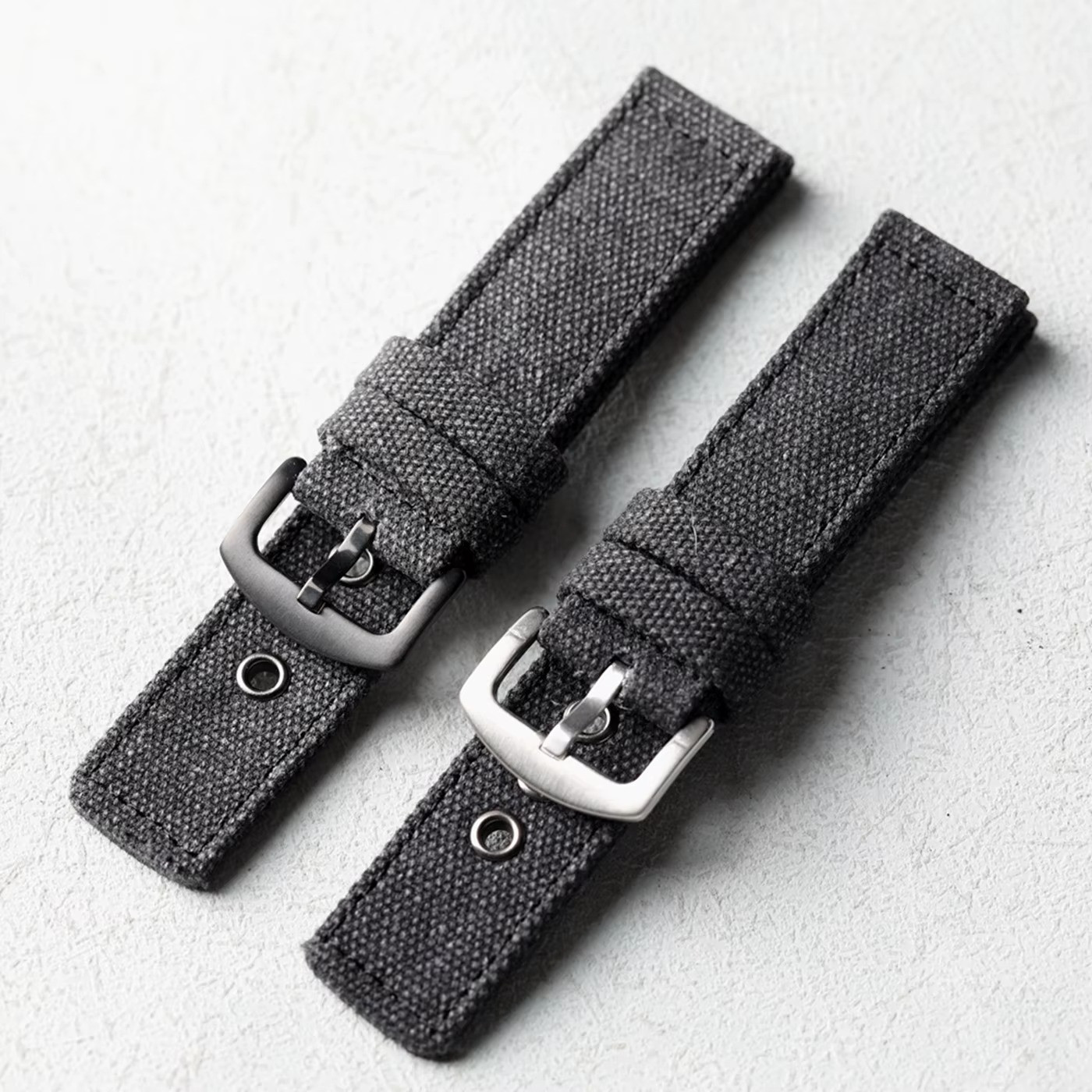 20/22MM/24MM High end durable retro canvas strap black green double-layer thick