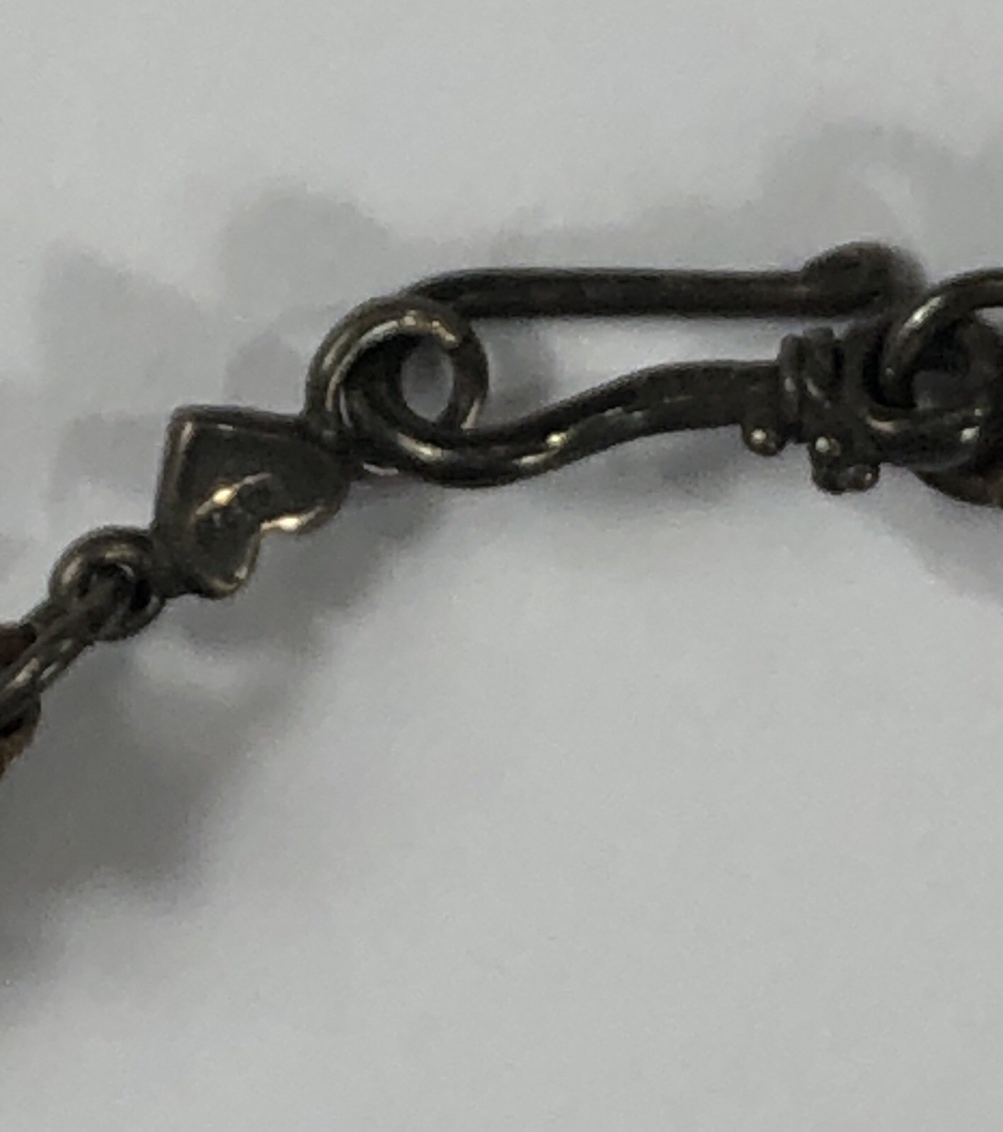 CL Necklace Sterling Silver Quartz Bead Braided Twine – 15 in Length