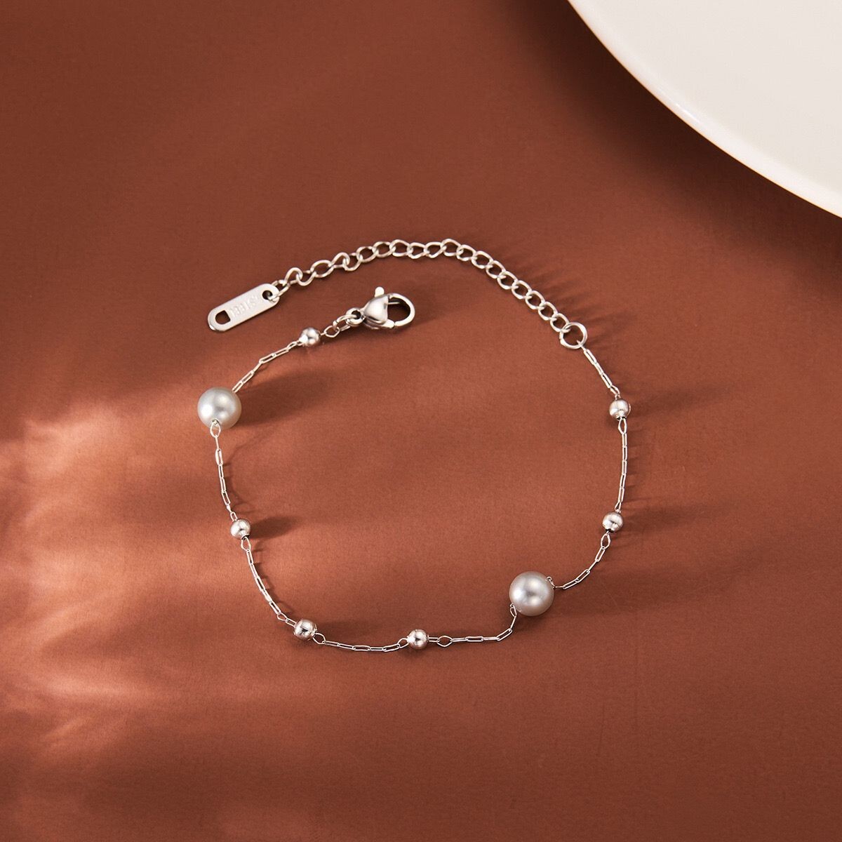 2 Colors Woman 18k Gold Plated Pearl Beaded Tassel Charm Chain Necklace/Bracelet