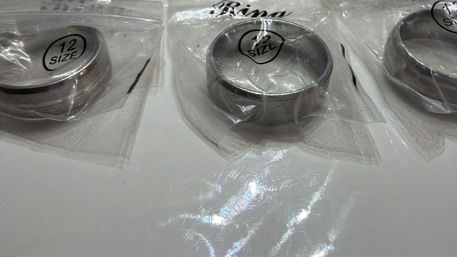Men’s – Set of 17 Total, Stainless Steel Silver Rings. Size 12. Brand New, Clean