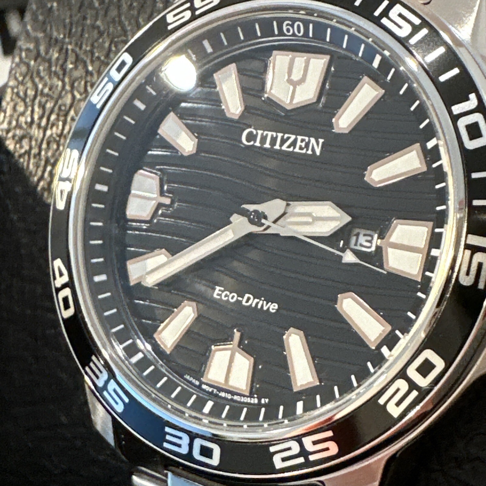 Citizen Eco-Drive Dual Tone AW1706-52E Black Dial Date Display Men’s Watch