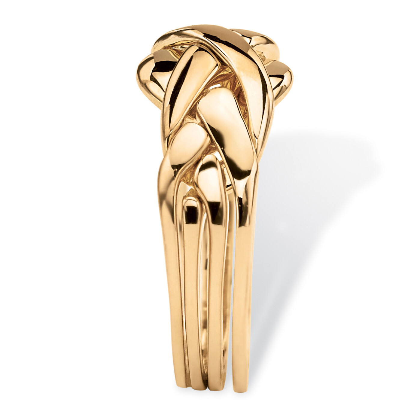 Yellow Gold-Plated Braided Puzzle Ring