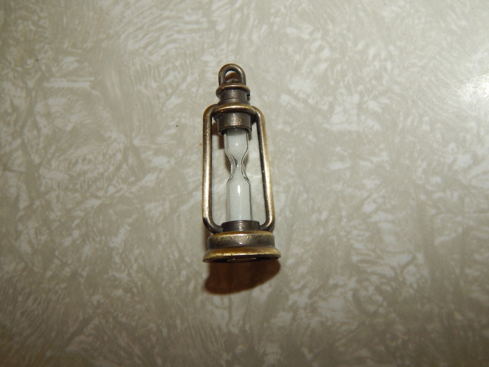 Lantern Style Hourglass Pendant, Charm with Moving Sand, Pendant only, No Chain.