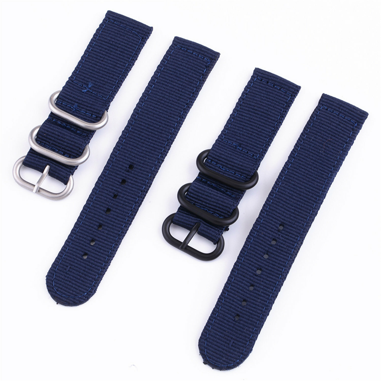 Weave Nylon Strap 22mm 18mm 20mm 24mm Wristband Watch Band w Silver Black Buckle