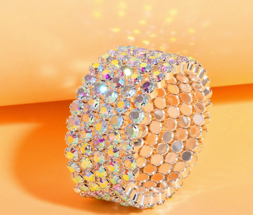 Bling AB Iridescent Memory Coil Multicolor Bracelet Womens Zi Wrap + Gift Bag