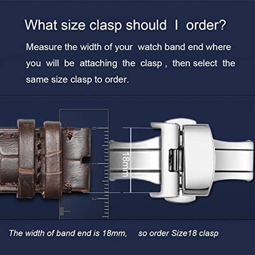 Watch Band Deployant Clasp Butterfly Push Button Buckle Stainless Steel For