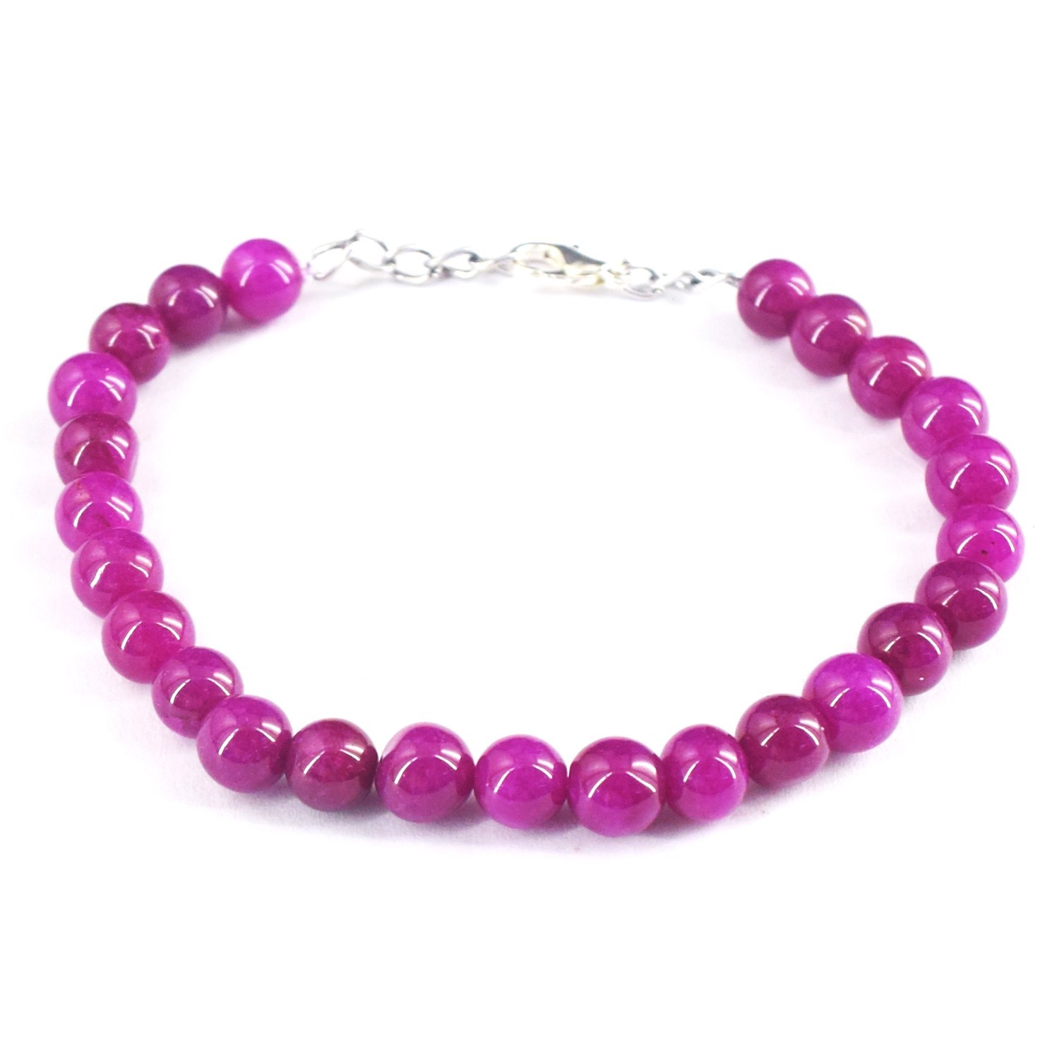 Sparkling 77.00 Cts Single Strand Pink Ruby Beaded Excellent Bracelet RK 40 E790