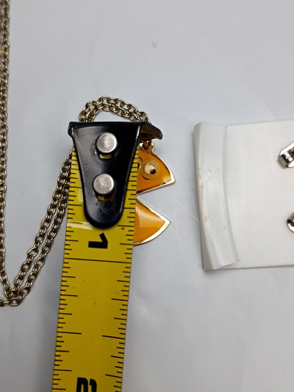 Vintage NOS Mrs Pac-Man Birthday Metal Stud Earrings Mr Pac Man Necklace Googly