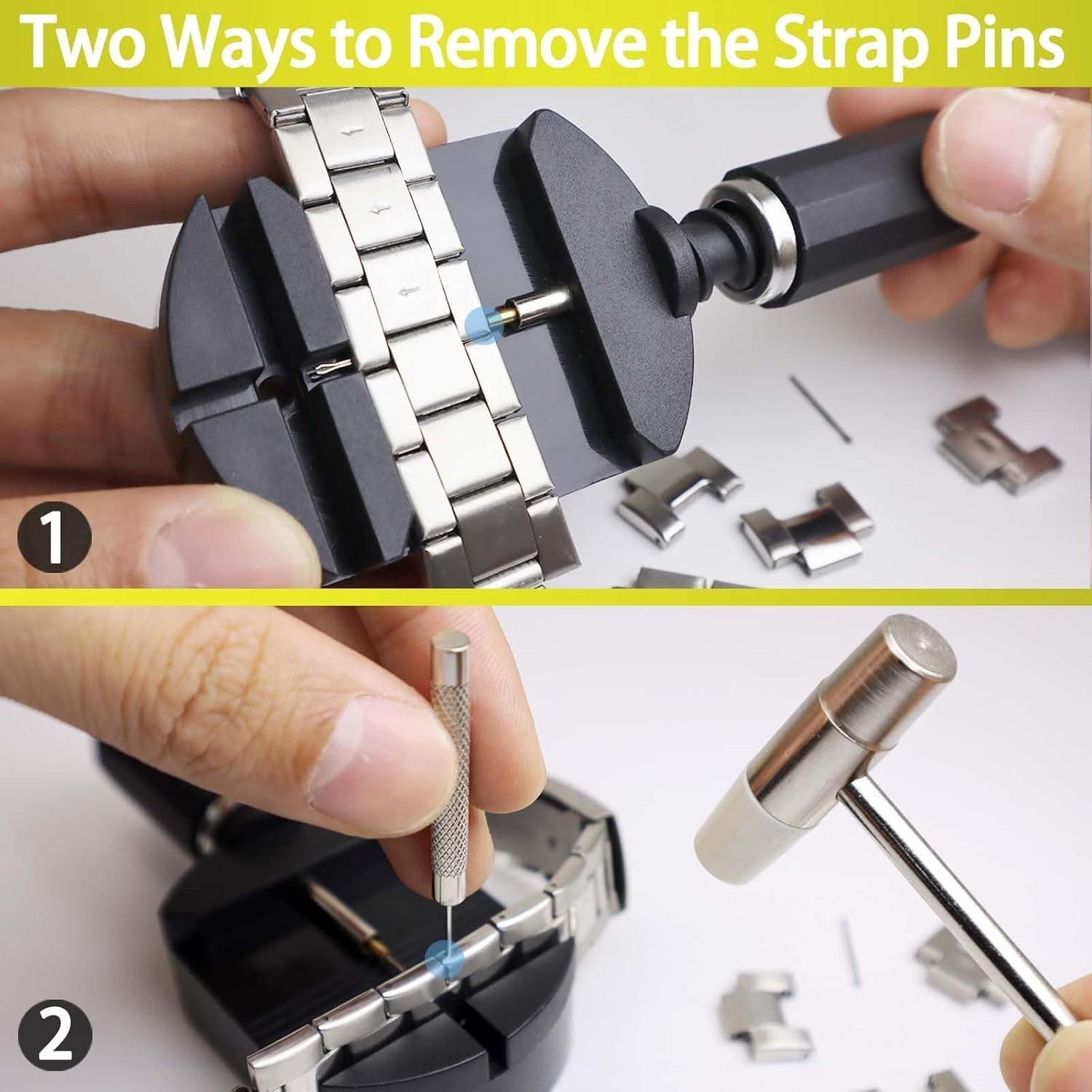 Watch Link Removal Kit, Watch Band Sizing Tool for Watch Strap Adjustment, Watch