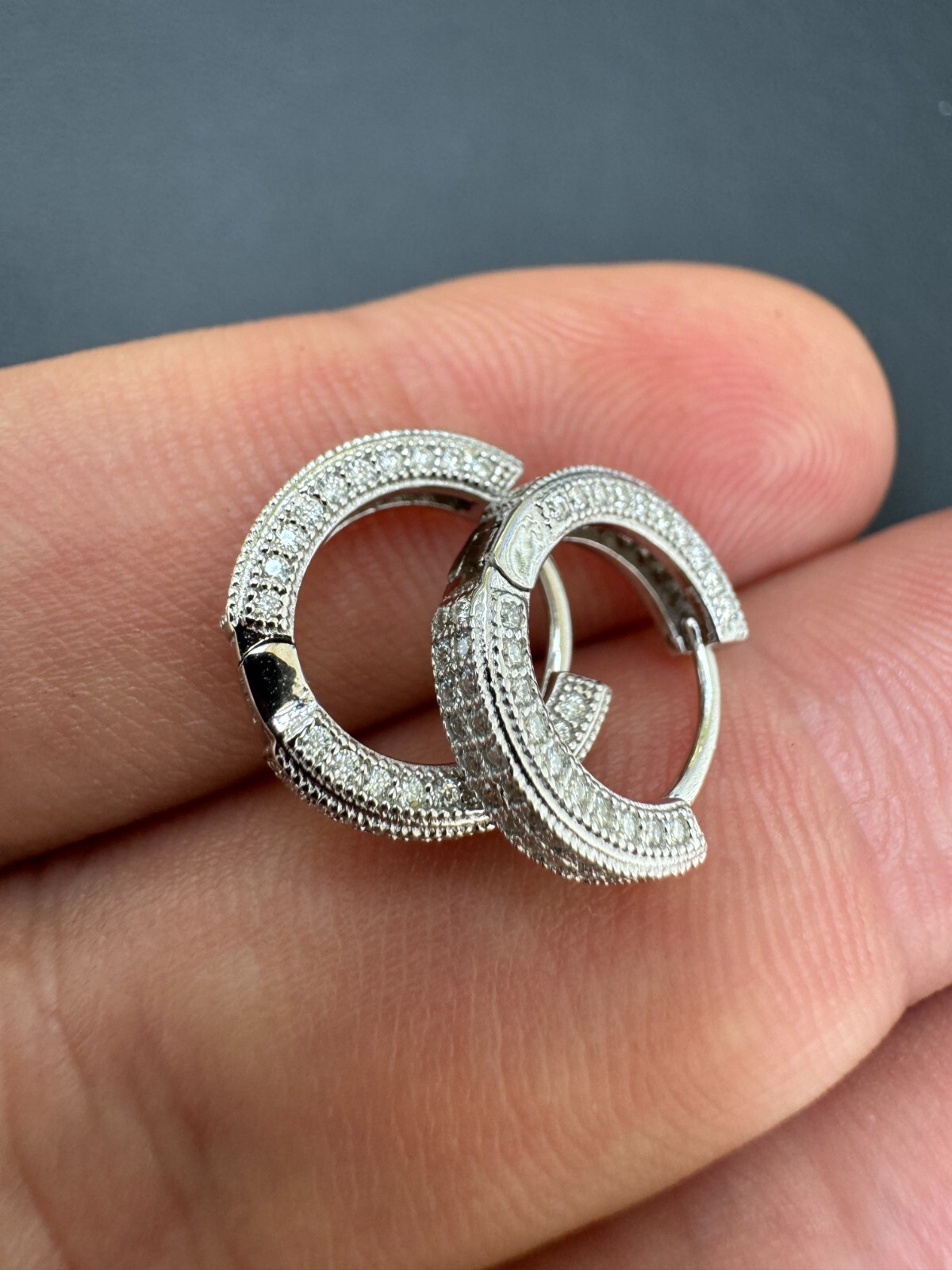 Moissanite Real 925 Silver Small Huggie Hoop Earrings 12mm Mens Ladies Hoops