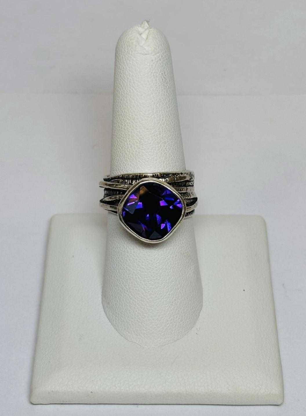 Silpada Sterling 925 Silver Gladiator Glam Purple CZ Ring R2757 Sz 8