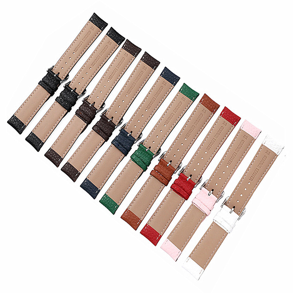 Men’s Two-piece Genuine Leather Watch Strap Band 12 14 16 18 19 20 21 22 24mm