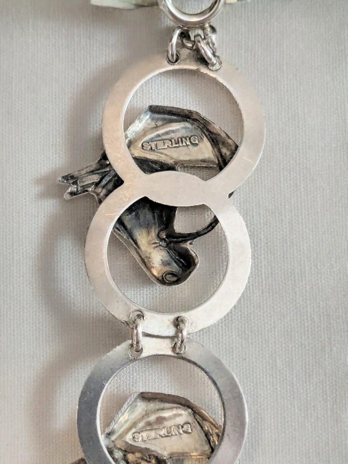 Vintage Sterling Silver Horse Head Links Bracelet 15.5gm 7.5 inches Long