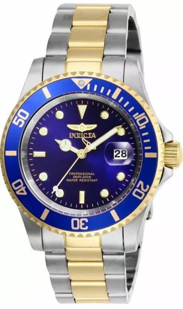 Invicta Men’s 40MM Pro Diver Watch #26972 Quartz Blue Dial 2 TONE MSRP $495.00