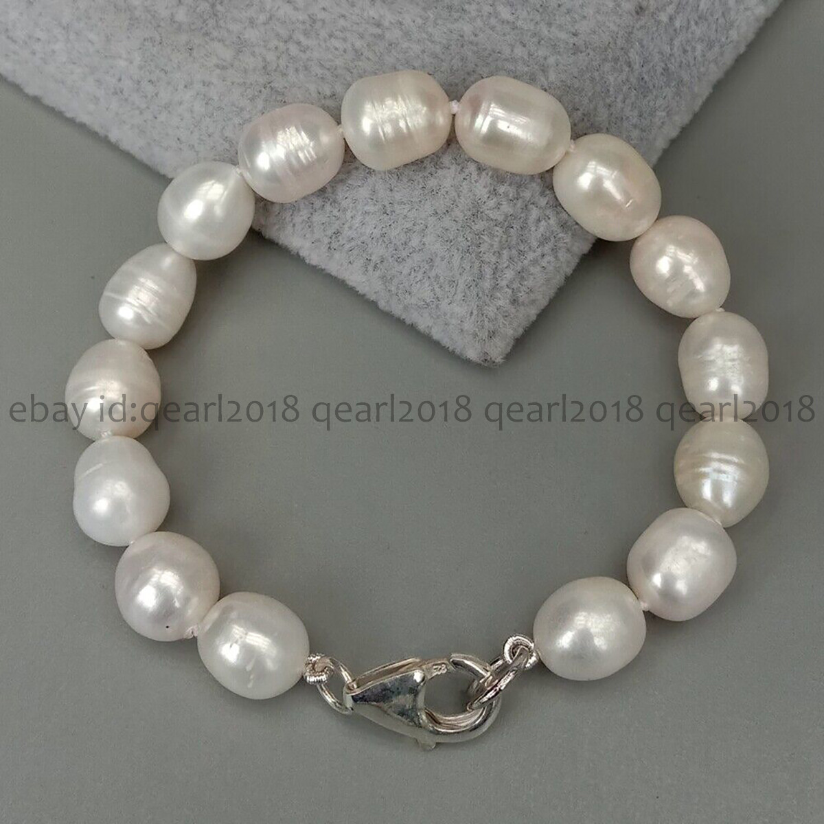 Natural White Black Gray Pink Purple Rice Cultured Pearl Beads Bracelet 7-8.5”