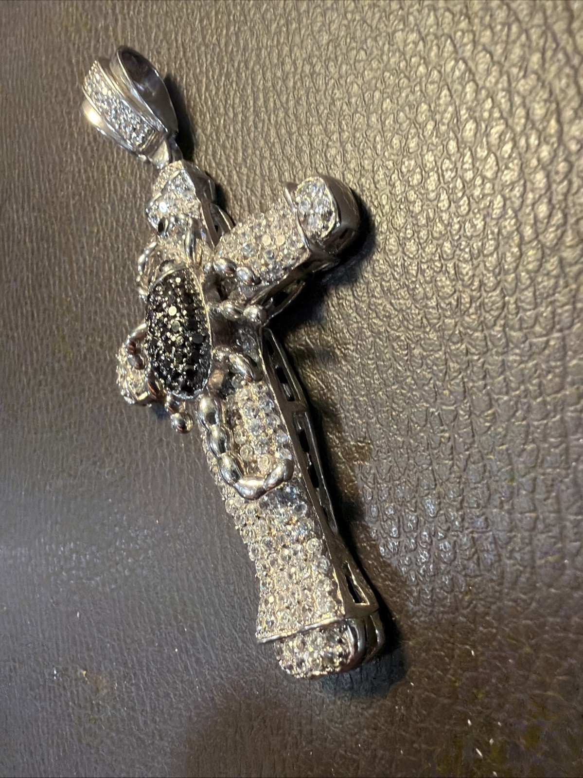 Beautiful 925 Sterling Silver large Zirconia Cross pendant 3.3/4 x 2, 7/8 inches