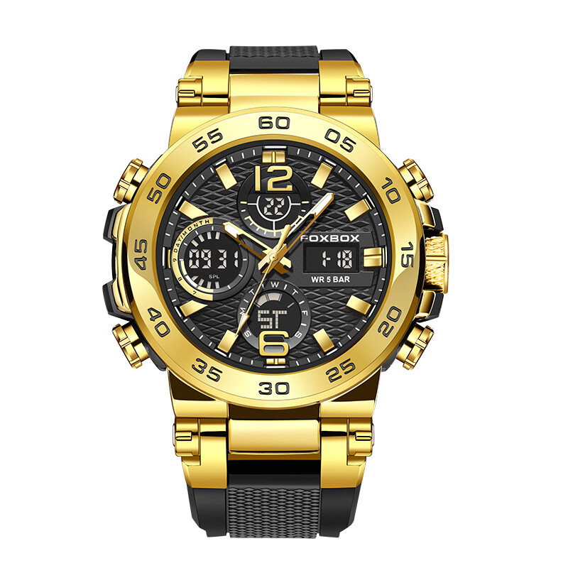 Luxury Men Watch Quartz Diver Sports Digital Analog 5ATM Waterproof Wristwatch