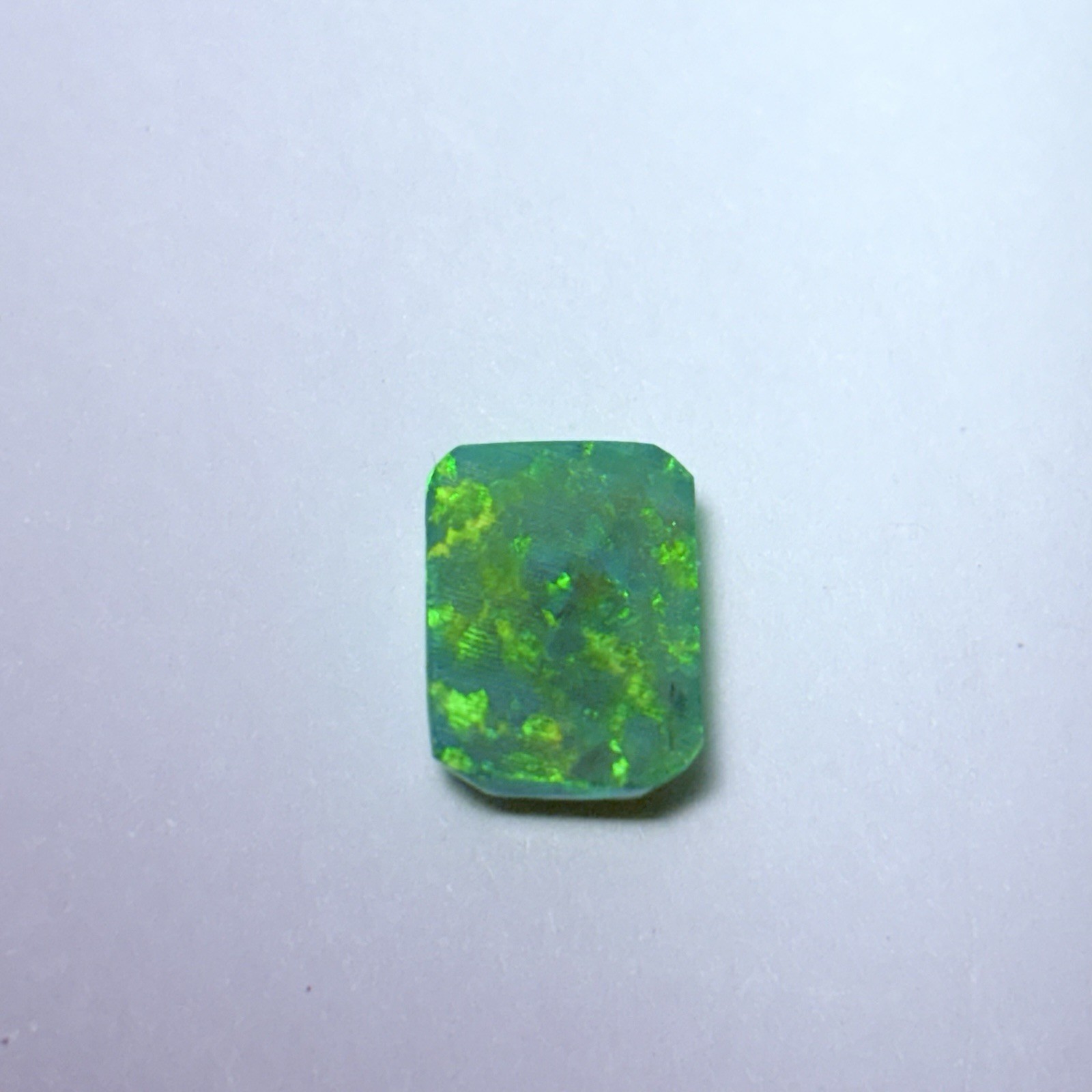 2.20ct Rectangular Cabochon Green-Blue Opal Loose 10.5 x 8 mm