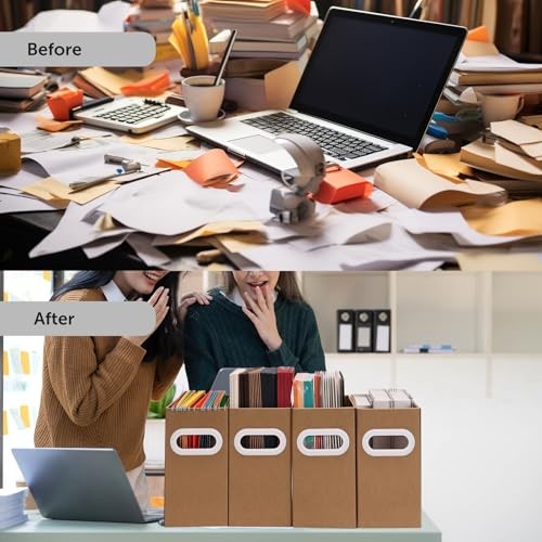 Hanging File Organizer, Cardboard File Folder Letter Size – 2 Packs Brown