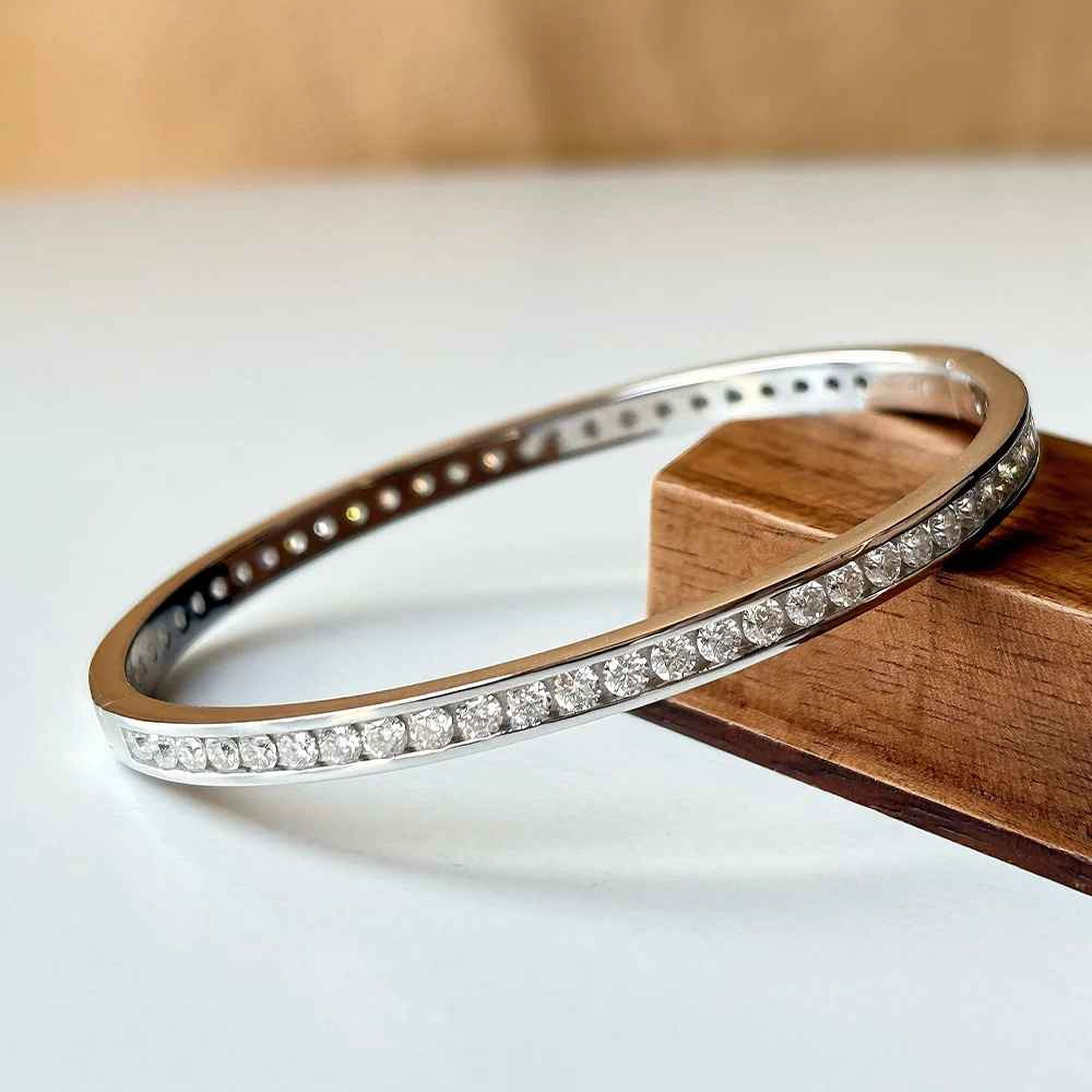 6CT Lab Created Diamond Bangle Bracelet 925S Silver Bracelet Fine Jewelry Gift