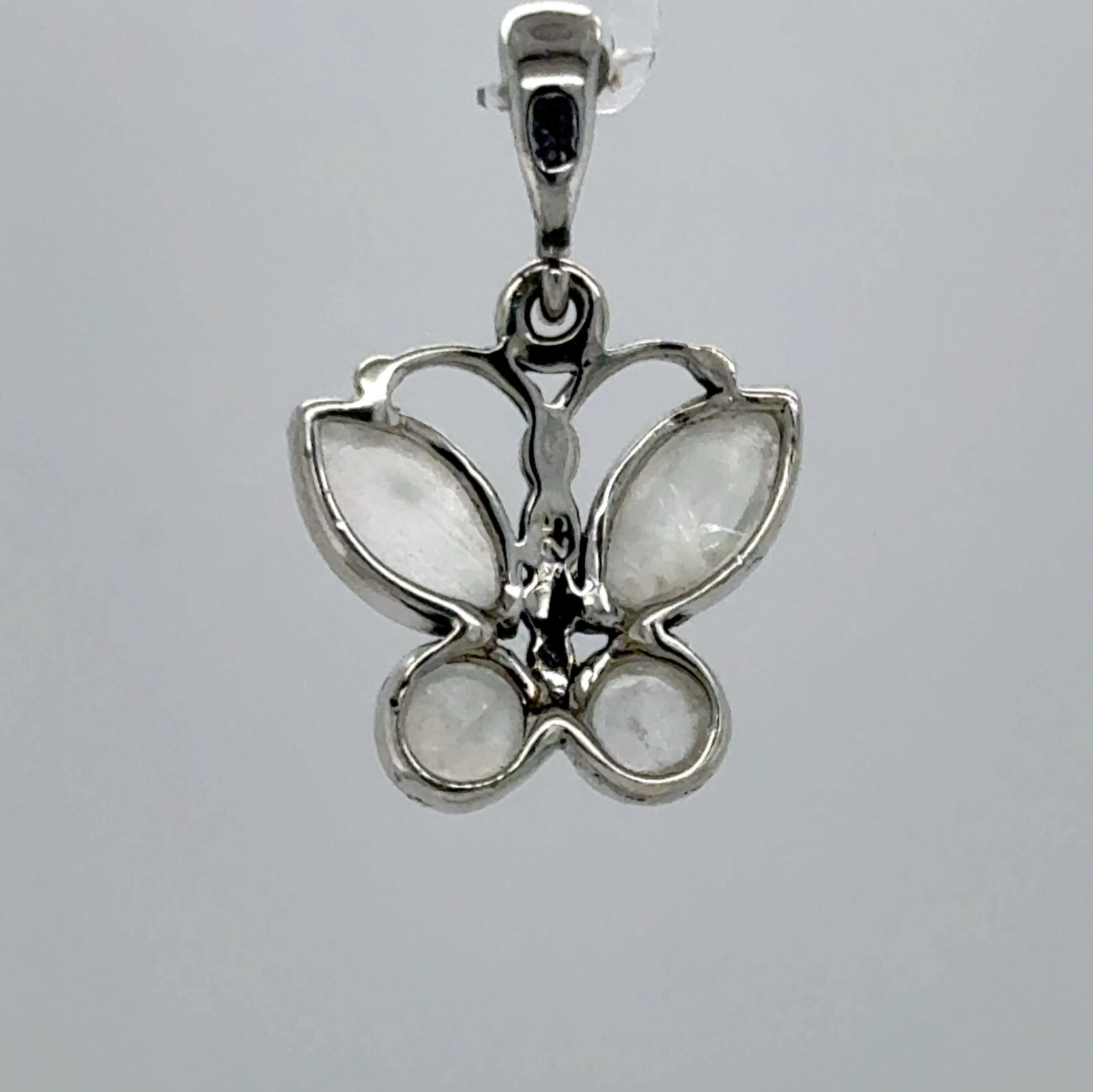 Rainbow MOONSTONE Butterfly Pendant Genuine Natural 925 STERLING SILVER #9e